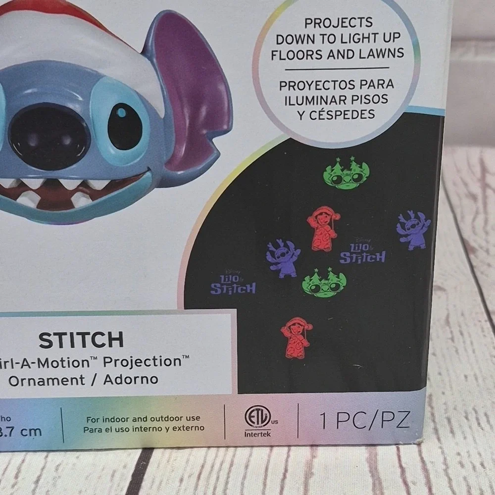 Disney Magic Holiday Stitch Whirl-a-Motion Hanging Projection Ornament NEW